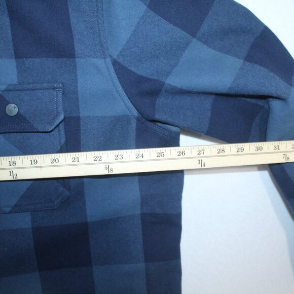 Hurley Men Black and Blue Flannel Jacket Long Sleeve Size 2XL Missing Buttons - Picture 6 of 10